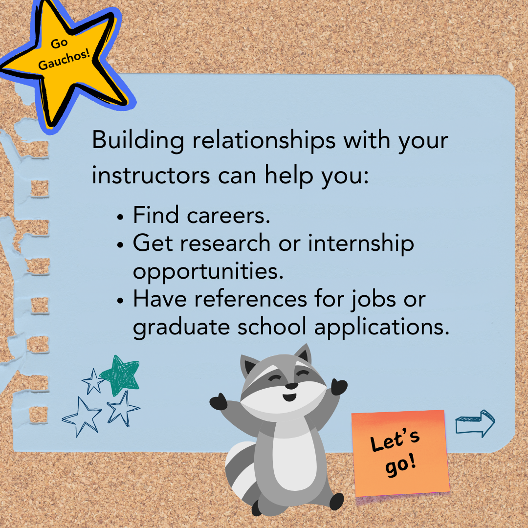 List of benefits of building relationships with instructors