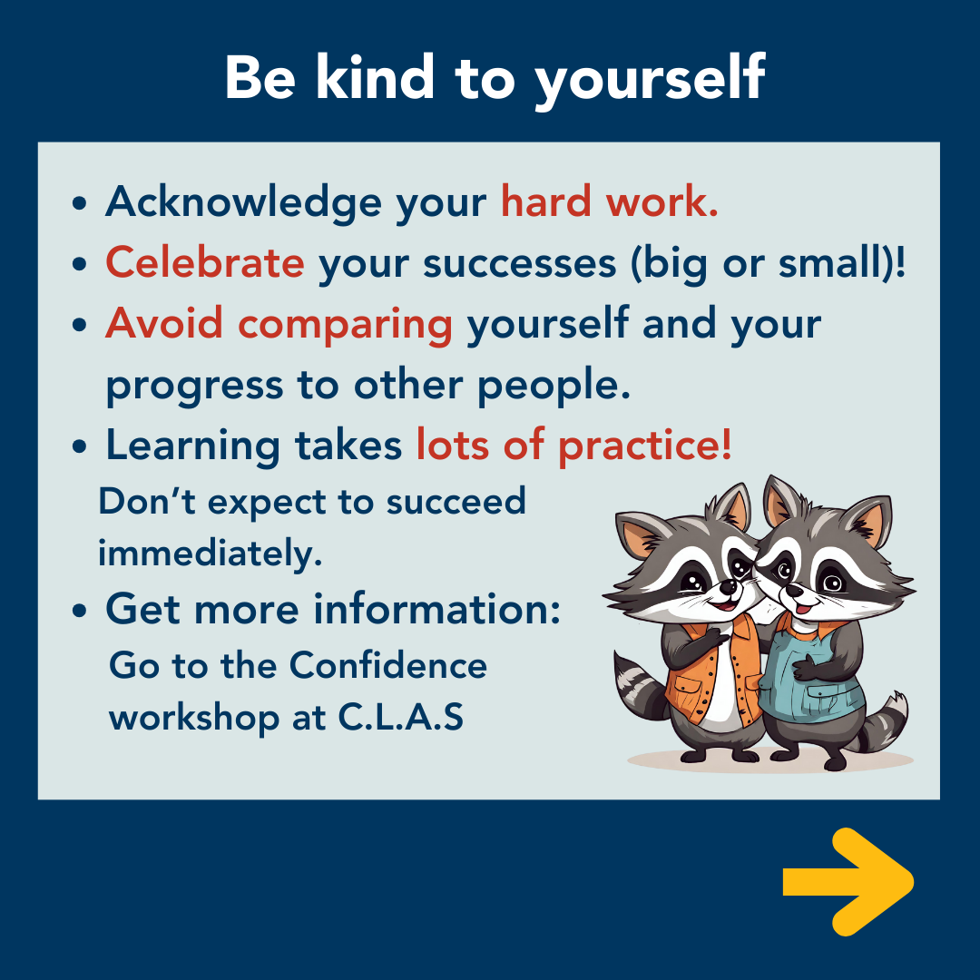 Slide explaining the importance of being kind to yourself