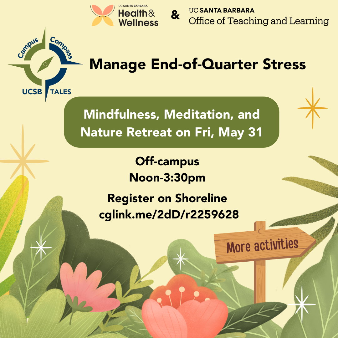 Slide about health and wellness events (Mindfulness, Meditation, and Nature Retreat)