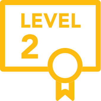 icon depicting LEVEL 2 in gold color